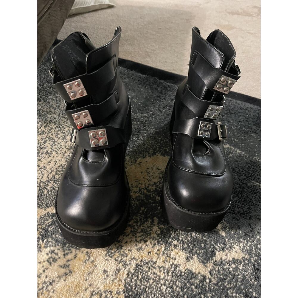 Vnt Chunky Platform Shoes US Sz 9-9.5 Goth Club Weird 90s Y2K No Brand Tag